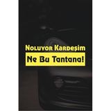 Quart Aksesuar Oto Cam Araba Sticker Noluyor Kardeşim Ne Bu Tantana 30x11 cm Sarı, qa789567990