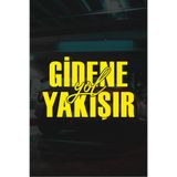 Quart Aksesuar Oto Sticker Gidene Yol Yakışır Araba Cam Yazısı 15x10 cm Sarı, qag213030231