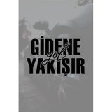 Quart Aksesuar Oto Sticker Gidene Yol Yakışır Araba Cam Yazısı 15x10 cm Siyah, qag213030231