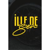Quart Aksesuar Oto Sticker İlle De Sen Araba Cam Sticker 14x12 cm Sarı, qa4209548295