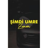 Quart Aksesuar Şimdi Umre Zamanı Oto Araba Cam Sticker 20x7 cm Sarı, qa789568060