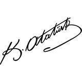 Quart Kemal Atatürk Imza Oto Sticker - Siyah - 20 x 5,5 cm