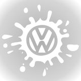 Quart Volkswagen Logo Sticker Sıçrama Oto Sticker Araba Sticker - 30 x 28 cm - Beyaz