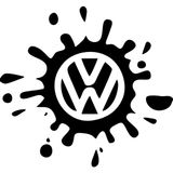 Quart Volkswagen Logo Sticker Sıçrama Oto Sticker Araba Sticker - Siyah - 15 x 14 cm