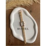 Quartz Bs Stıll Minimal Vintagekadın Kol Saati Retro - Krem