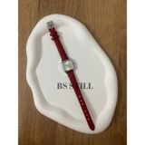 Quartz Minimal Kadın Kol Saati Retro - Kırmızı - Gümüş