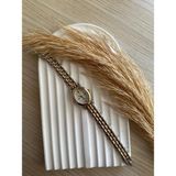 Quartz Retro Minimal Hasır Kordon Vintage Kadın Kol Saati - Altın