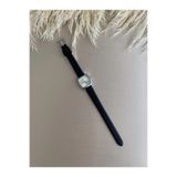QUARTZ Retro Minimal Tasarım Vintage Kare Kasa Model- SİYAH RENK Kordon- Kadın Kol Saati
