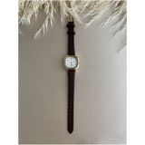 Quartz Retro Minimal Vintage Deri Kordon Kadın Kol Saati - Altın