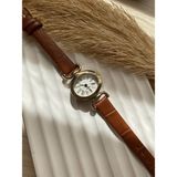 Quartz Retro Minimal Vintage Deri Kordon Kadın Kol Saati Kelebek Model - Kahverengi