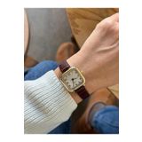 QUARTZ Retro Minimal Vintage Siyah Deri Kordon Kadın Kol Saati