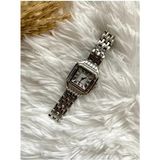 Quartz Roma Rakamlı Kadın Vintage Kare Mini Gümüş Kol Saati Metal Kordon 0 ATM Suya Dayanıklı