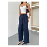 QUASAR Fashion YENİ SEZON ÇİFT PİLE ÇİFT KÖPRÜLÜ DÜĞMELİ BOL PAÇA WİDE LEG PALAZZO KETEN KUMAŞ PANTOLON