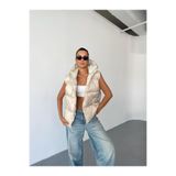 QUASAR Fashion Yeni Sezon Oversize Bej Şişme Yelek