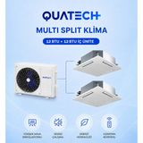 Quatech Multi Split Klima 12.000 + 12.000 Btu/h | 1 Dış Ünite 24000 Btu/h A++ Enerji Sınıfı Kaset Tipi Inverter Klima - Yok
