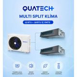 Quatech Multi Split Klima 12.000 + 18.000 Btu/H | 1 Dış Ünite 36000 Btu/H A++ Enerji Sınıfı Kanal Tipi Inverter Klima