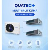 Quatech Multi Split Klima 12.000 + 24.000 Btu/H | 1 Dış Ünite 36000 Btu/H A++ Enerji Sınıfı Kanal Tipi Inverter Klima