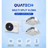Quatech Multi Split Klima 12.000 + 24.000 Btu/H | 1 Dış Ünite 36000 Btu/H A++ Enerji Sınıfı Kaset Tipi Inverter Klima