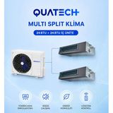 Quatech Multi Split Klima 24.000 + 24.000 Btu/H | 1 Dış Ünite 42000 Btu/H A++ Enerji Sınıfı Kanal Tipi Inverter Klima