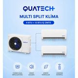 Quatech Multi Split Klima 9.000 + 12.000 Btu/H | 1 Dış Ünite 24000 Btu/H A++ Enerji Sınıfı Duvar Tipi Inverter Klima