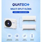 Quatech Multi Split Klima 9.000 + 18.000 Btu/H | 1 Dış Ünite 27000 Btu/H A++ Enerji Sınıfı Duvar Tipi Inverter Klima