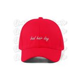 Quatex Bad Hair Day Nakışlı Şapka - Kırmızı Renk %100 Pamuk Gabardin Unisex Model Şapka