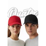 Quatex Basic Şapka 2'Li Paket – Siyah - Kırmızı %100 Pamuk Gabardin Unisex Model
