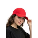 Quatex Basic Şapka - Kırmızı %100 Pamuk Gabardin Unisex Model