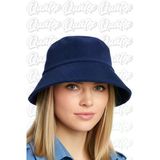 Quatex Kadife Kumaş Bucket Şapka - Lacivert %100 Kadife Kumaş Unisex Model