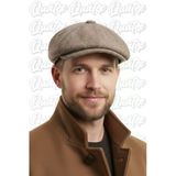 Quatex Kaşe Kasket İngiliz Model Peaky Blinders Kahverengi Balık Sırtı Desenli %100 Kaşe Arkası Lastikli