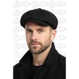 Quatex Kaşe Kasket İngiliz Model Peaky Blinders Siyah %100 Kaşe Arkası Lastikli
