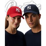 Quatex Ny New York Unisex 2'li Set Nakışlı Şapkalar - Tek Beden - Kırmızı - Lacivert