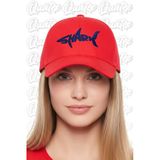 Quatex Shark Nakışlı Şapka – Kırmızı %100 Pamuk Gabardin Unisex Model
