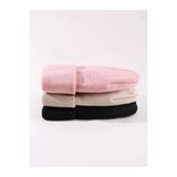 QUATEX Siyah Krem Pembe Üçlü Set Unisex Katlamalı Triko Düz Bere