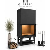 Quattro Home 160 cm Düz Açık Asansörlü Şömine Haznesi – 18-24 Kw