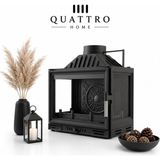 Quattro Home 70 cm Haznesi Klapeli Üç Tarafı Camlı Döküm Şömine Haznesi – 10-14 Kw