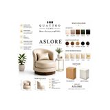 QUATTRO HOME Aslore Krem Deri Berjer – Ahşap Kaideli Modern Koltuk