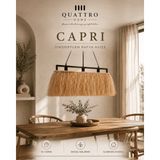 Quattro Home Capri Dikdörtgen Rafya Avize 60X20 cm Hasır Görünümlü Doğal Sarkıt Aydınlatma - Krem