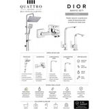 Quattro Home Dior Tepe Duş Seti,levabo ve Evye Batarya Seti