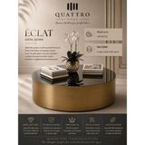 Quattro Home Eclat Yuvarlak Orta Sehpa Gold Siyah Lake Cilalı Mdf Aynalı Yüzey Ø100X35 cm