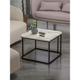 Quattro Home Ekru Desenli Kare Orta Sehpa