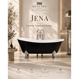 Quattro Home Jena Siyah Ayaklı Serbest Duran Akrilik Küvet – 180 × 80 × 74 cm