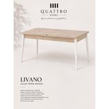 Quattro Home Livano Açılır Yemek Masası Meşe Görünümlü Beyaz Metal Ayaklı 140–180 cm