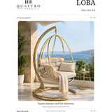 Quattro Home Loba Salıncak – Gold Metal Gövdeli Minderli Bahçe ve Balkon Salıncağı