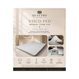QUATTRO HOME Visco Ped 7 cm Memory Foam Yatak Pedi Ortopedik Visco Şilte Yatak Üstü Konfor Pedi