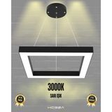 Quattro (Siyah Kasa, Sarı Işık) Ledli Modern Sarkıt Linear LED Avize Salon Mutfak Oturma Odası Yatak Odası Antre Hol LED