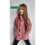 Qub Club Unisex Çocuk Mürdüm Peluş Ceket Kız Çocuklar İçin Yumuşak ve Rahat Tasarım - Siyah - 1 - 2 Yaş