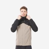 Quechua MH100 Bej Siyah Erkek Outdoor Yağmurluk
