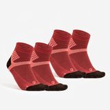 Quechua Yetişkin Outdoor Çorap - Orta Boy Konçlu - Kırmızı - 2 Çift - Hike 500