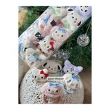 QUEEN AKSESUAR 5’li hello kitty kuromi hayvan Karakterli Figürlü Peluş oyuncaklı kedi köpek Lastik toka Seti